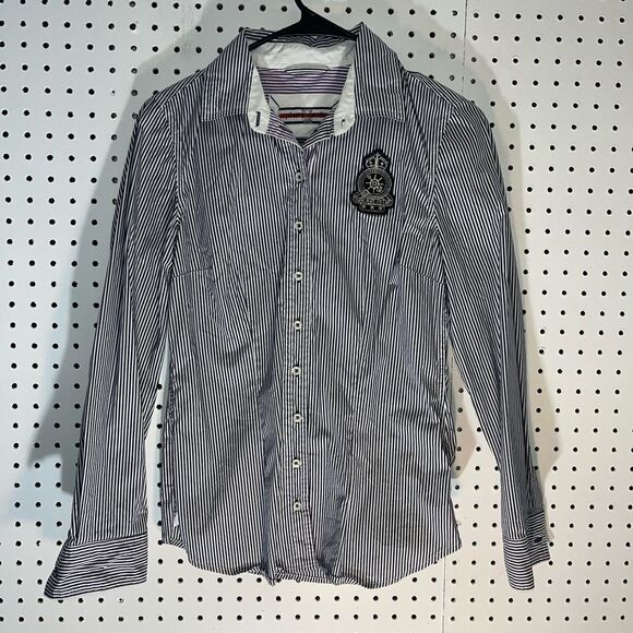 Pierre Cardin striped sailing club button down shirt - Picture 1 of 4